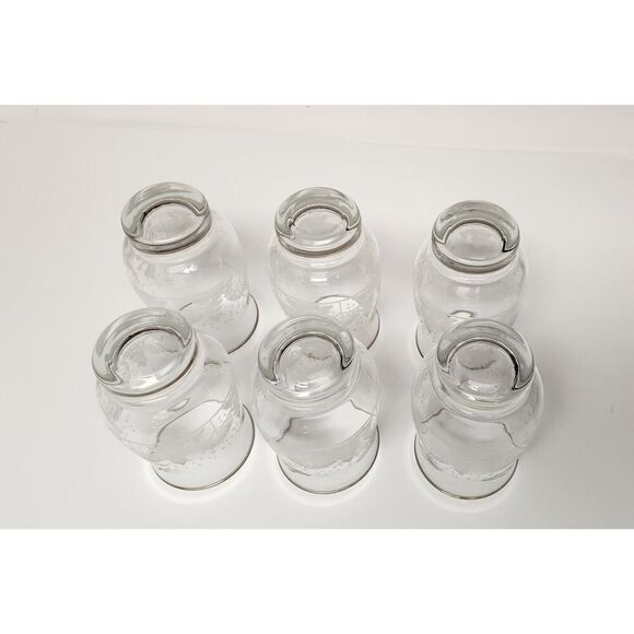 Libbey Arby's Christmas Etched Vintage 10oz Pinecone Gold Rim Glasses Lots Of 6 - Picture 2 of 9